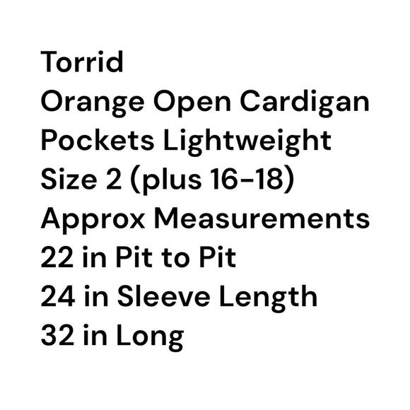 Torrid Plus Size Coral Long Sleeve Open Front Cardigan Lightweight Size 2 Pocket - Picture 3 of 7